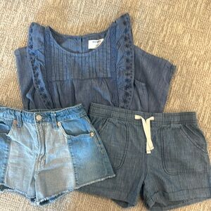 Bundle. Romper and 2 shorts. Girls XL/14-16